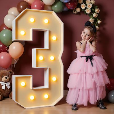 imprsv 4FT Marquee Numbers, Light Up Letters for 30th Birthday & Anniversary Parties, Pre-Cut Foam Board Kit