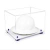 Better Display Cases Acrylic Large Helmet - Hard Hat Display Case with Clear Case, Dark Blue Risers and White Base 15.25" x 12" x 9" (A082/V13) view 1