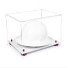 Better Display Cases Acrylic Large Helmet - Hard Hat Display Case with Clear Case, Purple Risers and White Base 15.25" x 12" x 9" (A082/V13) view 1