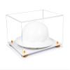 Better Display Cases Acrylic Large Helmet - Hard Hat Display Case with Clear Case, Orange Risers and White Base 15.25" x 12" x 9" (A082/V13) view 1
