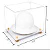 Better Display Cases Acrylic Large Helmet - Hard Hat Display Case with Clear Case, Orange Risers and White Base 15.25" x 12" x 9" (A082/V13) view 2
