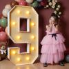 imprsv 4FT Marquee Numbers, Light Up Numbers 9 for 19th Birthday Decorations, Large Light Up 9 Anniversary Party Deco, Pre-Cut Foam Board Kit view 1