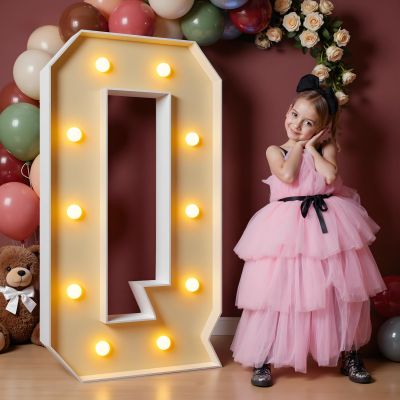 imprsv 4FT Marquee Letters Large Light Up Letters for Birthday Party Decor Wedding Decorations, Marquee Q for Party Decoration Large Signs Arch Kit Decorations