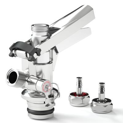 Mefape Keg Coupler, G5/8 U Type Stainless Steel Keg Coupler, Beverage Beer Dispenser for Home Bar Restaurant, with Pressure Relief Valve