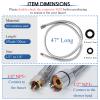 LukLoy Stainless Steel Shampoo Bowl Hose, 1/4" Thread Water Pipe to 1/2" Thread Sprayer Head for Barber Shop & Salon Sink Replacement Part for Shampoo Bowl Faucet and Sprayer, 47" Long view 2