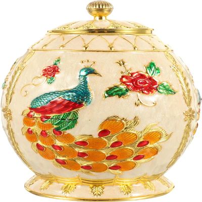 Grain Dispenser Enamel Canister Vintage European Style Canister Jar with Lid Loose Tea Holder Food Storage Containers for Tea Coffee Candy Sugar Salt Cereal Containers