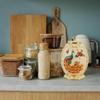Grain Dispenser Enamel Canister Vintage European Style Canister Jar with Lid Loose Tea Holder Food Storage Containers for Tea Coffee Candy Sugar Salt Cereal Containers view 2