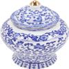 GImLY Blue White Porcelain Vase with Lid Chinese Style Vintage Tea Canister Ceramic Temple Jar Vase Kitchen Tea Canister view 1