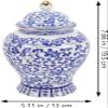 GImLY Blue White Porcelain Vase with Lid Chinese Style Vintage Tea Canister Ceramic Temple Jar Vase Kitchen Tea Canister view 3