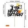 1 Pack Cheers to 16 Years Sweet 16 Cake Topper Glitter Hello 16 Cake Pick Sxiteen Years Old Birthday Cake Decoration for 16th Birthday Basketball Sports Party Supplies Black view 2