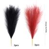 CUCUFA 6PCS Artificial Pampas Grass 7 Stems Fluffy Faux Pampas Grass Decor Fake Pampas Flower for Vase Home Decor 43cm Black Red view 4