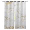 2 Panels Marble Gold Pattern Window Curtains Living Room Kitchen Modern Home Decor Bedroom Treatment Drapes Blackout Curtains WxH/2x89x104inch Window Treatment Set view 1