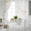 2 Panels Marble Gold Pattern Window Curtains Living Room Kitchen Modern Home Decor Bedroom Treatment Drapes Blackout Curtains WxH/2x89x104inch Window Treatment Set view 3
