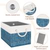 StorageTastic Storage Bin,Collapsible Storage Basket For Organizing,Large Storage Boxes With Rope Handles,Storage Containers,White & Blue,3 Pack view 4