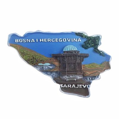 Sarajevo Bosna i Hercegovina Refrigerator Magnet Travel Souvenir 3D Decoration Magnetic Sticker Hand Painted Craft Collection