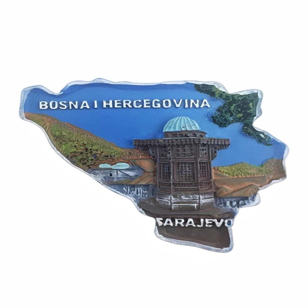 Sarajevo Bosna i Hercegovina Refrigerator Magnet Travel Souvenir 3D Decoration Magnetic Sticker Hand Painted Craft Collection