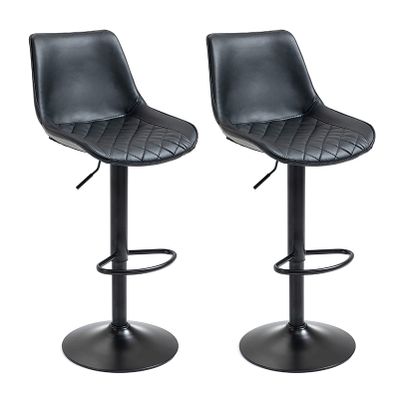 KAMPCO Set of 2 Adjustable Bar Stools Swivel Bar Chairs Pub Kitchen Island Stool, Counter Height Bar Stool with Back
