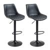 KAMPCO Set of 2 Adjustable Bar Stools Swivel Bar Chairs Pub Kitchen Island Stool, Counter Height Bar Stool with Back view 1
