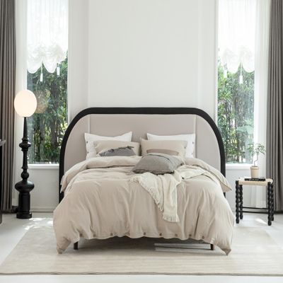 Talasily Linen Duvet Cover King - Linen and Cotton Blend Duvet Cover Set, Soft and Cool, Button Closure, 3 Piece Set, 1 Duvet Cover 104x90 & 2 Pillowcases (Beige, King)
