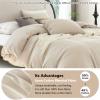 Talasily Linen Duvet Cover King - Linen and Cotton Blend Duvet Cover Set, Soft and Cool, Button Closure, 3 Piece Set, 1 Duvet Cover 104x90 & 2 Pillowcases (Beige, King) view 3