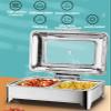 Aprilhp Chafing Dish Buffet Set, Food Warmer Buffet Server with Electronic Temperature Control and Visual Hydraulic Cover, Buffet Sever and Warmer Detachable for Catering Hotel Parties (Size:3 Grid) view 2