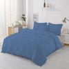 1Pcs Pinch Pleated Comforter Premium Super Soft 400 GSM All Season Pintuck 1000 Thread Count 100% Egyptian Cotton Oversized Super King Size (120" x 98") Inch - Medium Blue Pinch view 1