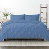 1Pcs Pinch Pleated Comforter Premium Super Soft 400 GSM All Season Pintuck 1000 Thread Count 100% Egyptian Cotton Oversized Super King Size (120" x 98") Inch - Medium Blue Pinch view 2