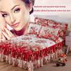 OTBK 3-Pieces Ruffle Bed Skirt Queen Floral Quilted Bedspread Set with 2 Pillow Shams Wrap Around Easy Fit Design (Color : A, Size : 150x200cm) view 3