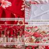 OTBK 3-Pieces Ruffle Bed Skirt Queen Floral Quilted Bedspread Set with 2 Pillow Shams Wrap Around Easy Fit Design (Color : A, Size : 150x200cm) view 4