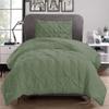 1Pcs Pinch Pleated Comforter Premium Super Soft 400 GSM All Season Pintuck 1000 Thread Count 100% Egyptian Cotton Oversized Super King Size (120" x 98") Inch - Sage Pinch view 4