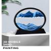 12inch, Black and White 3D Dynamic Sand Art Liquid Motion, Moving Sand Art Picture Round Glass 3D Deep Sea Sandscape in Motion Display Flowing Sand Frame Relaxing Desktop Home Office Work Decor view 2