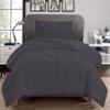 1Pcs Pinch Pleated Comforter Premium Super Soft 400 GSM All Season Pintuck 1000 Thread Count 100% Egyptian Cotton Oversized Super King Size (120" x 98") Inch - Dark Grey Pinch view 4