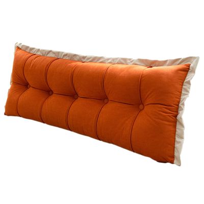 BAHULA Triangular Wedge Pillow Positioning Support Reading Backrest Cushion, Bedside Headboard Wedge Reading Pillow, Double Bedside Triangle Cushion Daybed Backrest,Orange,150 * 60 * 15cm