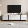 74.8'' High Gloss UV Surface Entertainment Center, Minimalist TV Stand for up to 80 Inch TV, Wood Gaming Media Console Table, Simple & Stylish Living Room Furniture, Sturdy and Durable, White view 3