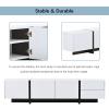 74.8'' High Gloss UV Surface Entertainment Center, Minimalist TV Stand for up to 80 Inch TV, Wood Gaming Media Console Table, Simple & Stylish Living Room Furniture, Sturdy and Durable, White view 4