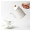 22oz/650ml Coffee Kettle with Lid,Pour Over Coffee Pot Hand Drip Kettle with Long Narrow Spout,Gooseneck Tea Pot for Induction and All Stovetops (Color : White) view 1