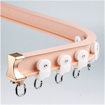 Room Divider Ceiling Track System Shower Curtain Curved Ceiling Shower Room Dividers Bendable Curtain Track System, Cuttable Waterproof Curtain Rail Rod for Outdoor Indoor Windows, Camper, Include Com