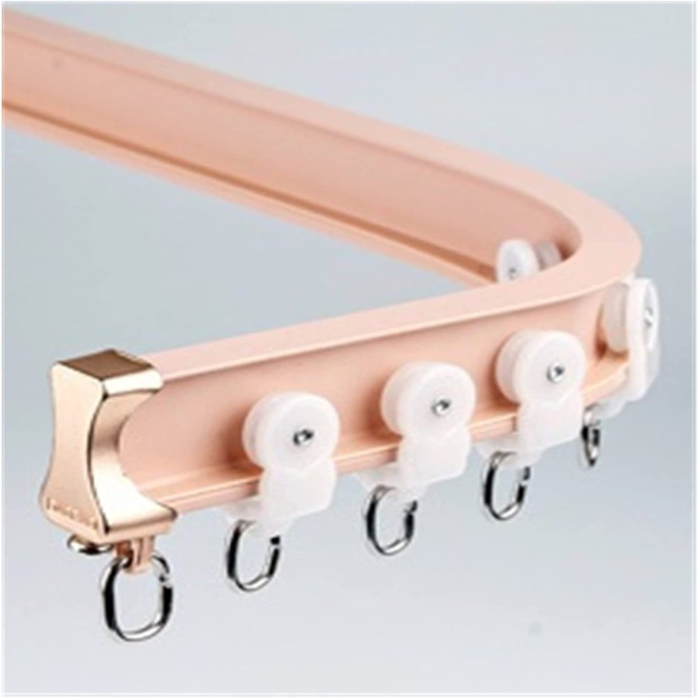 Room Divider Ceiling Track System Shower Curtain Curved Ceiling Shower Room Dividers Bendable Curtain Track System, Cuttable Waterproof Curtain Rail Rod for Outdoor Indoor Windows, Camper, Include Com