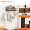 Homode Rustic Brown Wall Mount Coat Rack with Shelf and 5 Tri Hooks, Wood Coat Hangers for Hanging Hat, Towel, Purse, Jacket view 4