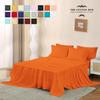 Queen Size 6-Piece Sheet Set 1000 Thread Count Authentic Combed Cotton Bed Sheets fits up to 14-16 inch Deep Pocket (Stripe, Orange) view 2