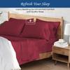 4-Piece Sheet Set King Size, Sleep Better Than Ever with These Ultra-Soft & Cooling, Certified 1200-TC Egyptian Cotton Best Sheets fits up to 22-24" Deep Pocket (Stripe, Burgundy) view 2