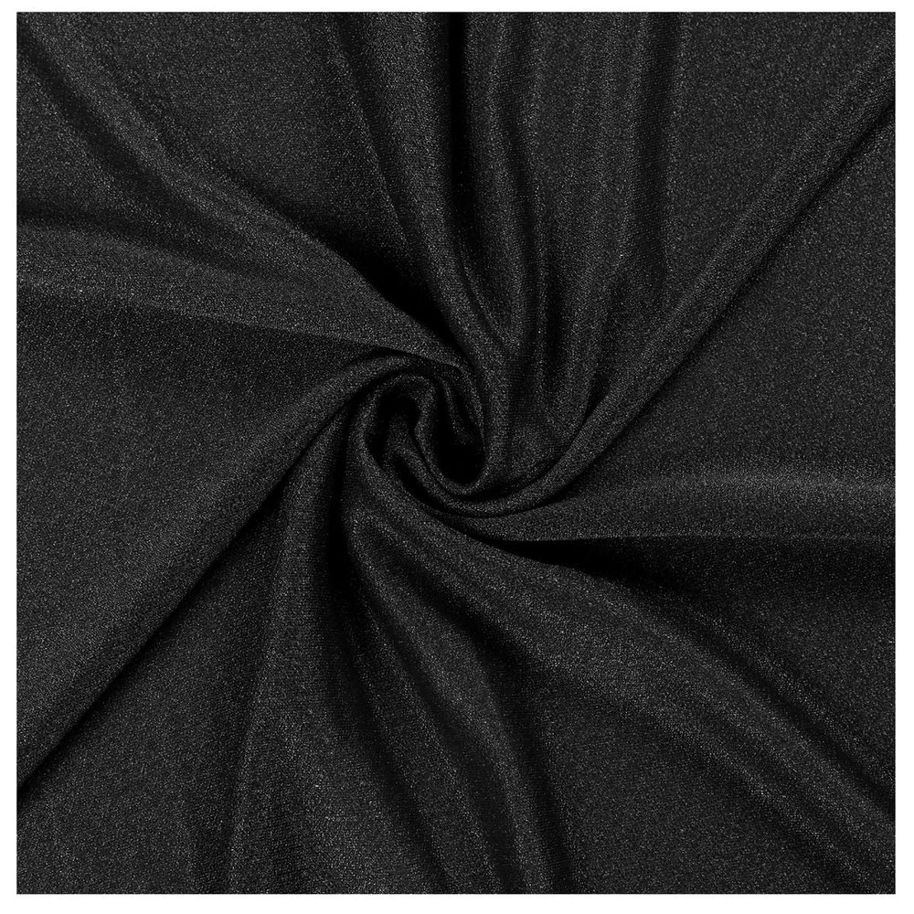 VDS Chiffon Fabric | 15 Yards Continuous | 60 Wide | Sheer Shimmer Glitter Arch Cloth for Wedding Engagement Event Party Banquet Decoration Canopy Arbor Drapery Panel Backdrop DIY (Black)
