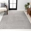 JONATHAN Y Odense High-Low Angle Indoor/Outdoor Area Rug, 4x6, Gray/Ivory, Modern, Contemporary, Geometric, Bohemian, Bedroom, Kitchen, Living Room, Non Shedding (SCN101B-4) view 3