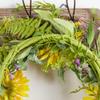 Factory Direct Craft Artificial Sunflower Fern and Thistle Wreath Summer Decor and Centerpiece Display (18" Dia) view 2