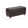 HomePop Faux Leather Cocktail Storage Bench, Brown view 3