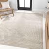 JONATHAN Y Odense High-Low Angle Ivory/Cream Indoor/Outdoor Area Rug, 4x6, Modern, Contemporary, Geometric, Bohemian, Bedroom, Kitchen, Living Room, Non Shedding (SCN101A-4) view 1