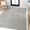 JONATHAN Y Odense High-Low Angle Indoor/Outdoor Area Rug, 3x5, Gray/Ivory, Modern, Contemporary, Geometric, Bohemian, Bedroom, Kitchen, Living Room, Non Shedding (SCN101B-3) view 1
