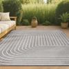 JONATHAN Y Odense High-Low Angle Indoor/Outdoor Area Rug, 3x5, Gray/Ivory, Modern, Contemporary, Geometric, Bohemian, Bedroom, Kitchen, Living Room, Non Shedding (SCN101B-3) view 4