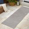 JONATHAN Y Odense High-Low Angle Indoor/Outdoor Runner Rug, 2x8, Gray/Ivory Modern, Contemporary, Geometric, Bohemian, Bedroom, Kitchen, Living Room, Non Shedding(SCN101B-28) view 3