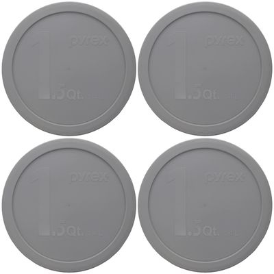 Pyrex 323-PC 1.5qt/1.4L Jet Gray Mixing Bowl Replacement Food Storage Lids (4 Pack) - Made in The USA